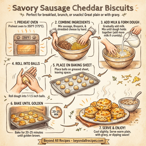 Savory Sausage Cheddar Biscuits instructions