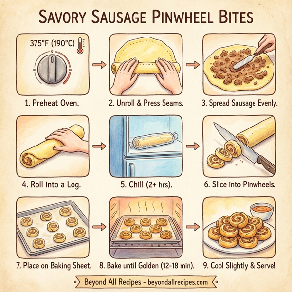 Savory Sausage Pinwheel Bites instructions