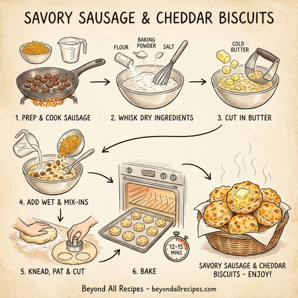 Savory Sausage & Cheddar Biscuits instructions