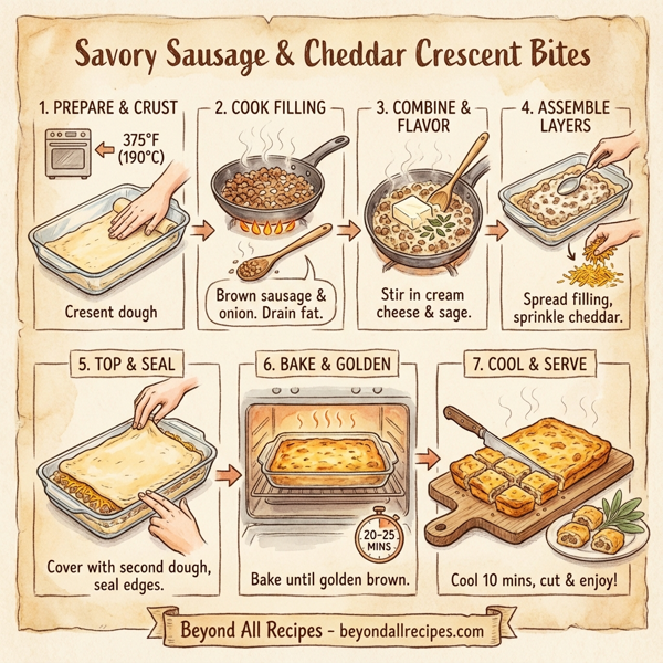 Savory Sausage & Cheddar Crescent Bites instructions
