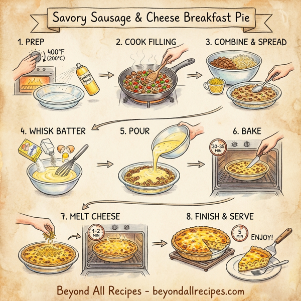 Savory Sausage & Cheese Breakfast Pie instructions