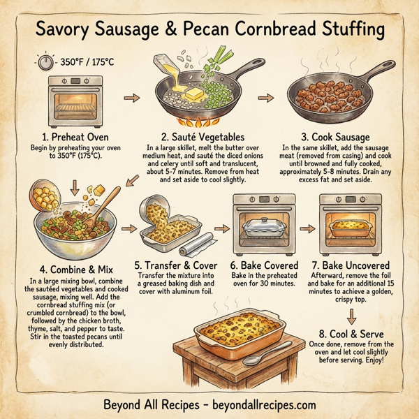 Savory Sausage & Pecan Cornbread Stuffing instructions
