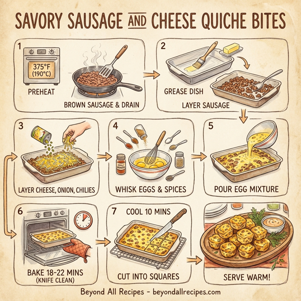 Savory Sausage and Cheese Quiche Bites instructions