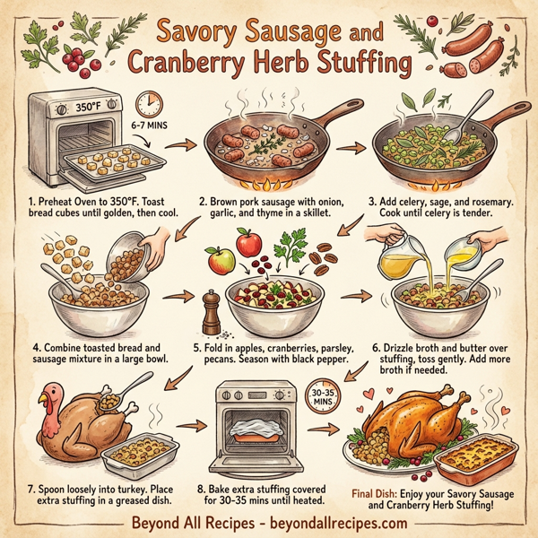 Savory Sausage and Cranberry Herb Stuffing instructions