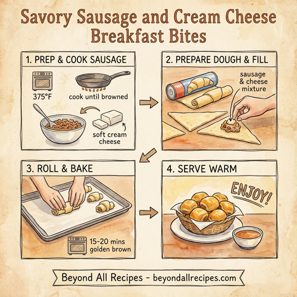 Savory Sausage and Cream Cheese Breakfast Bites instructions