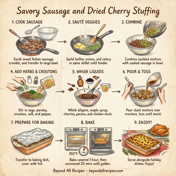 Savory Sausage and Dried Cherry Stuffing instructions