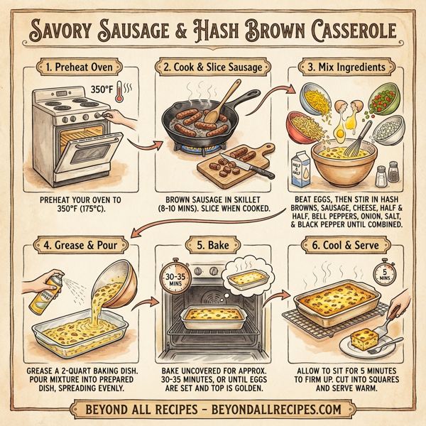 Savory Sausage and Hash Brown Casserole instructions