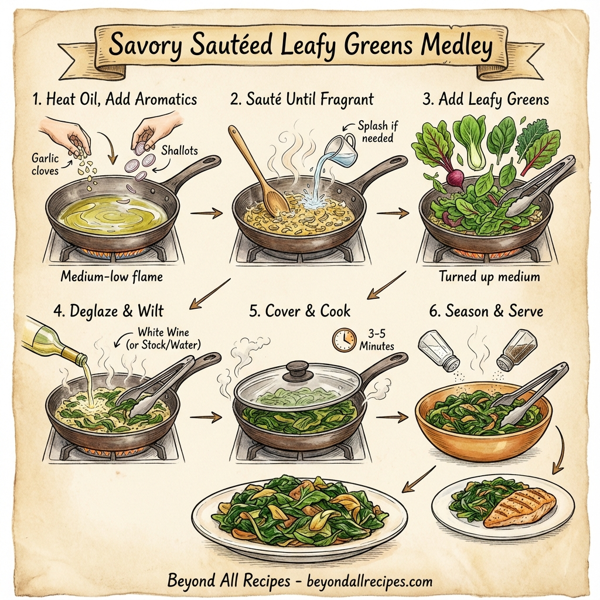 Savory Sautéed Leafy Greens Medley instructions