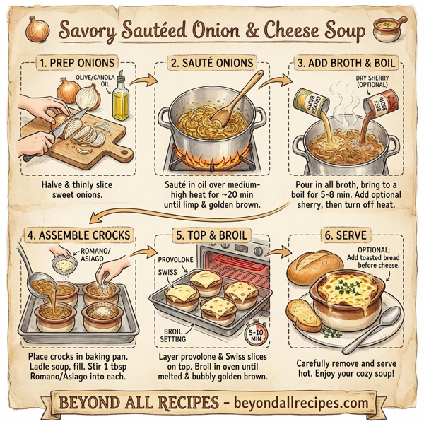 Savory Sautéed Onion & Cheese Soup instructions