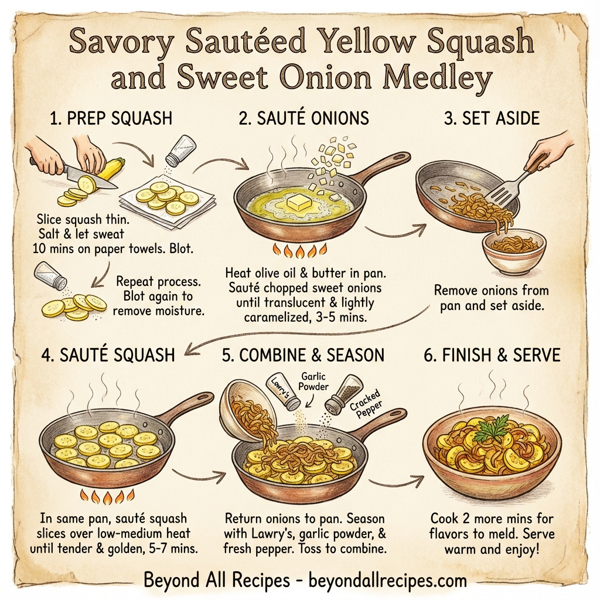 Savory Sautéed Yellow Squash and Sweet Onion Medley instructions