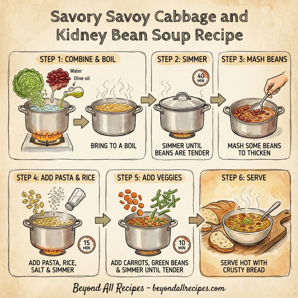 Savory Savoy Cabbage and Kidney Bean Soup instructions