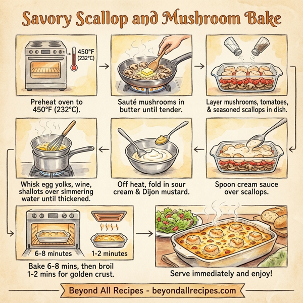 Savory Scallop and Mushroom Bake instructions