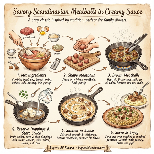 Savory Scandinavian Meatballs in Creamy Sauce instructions