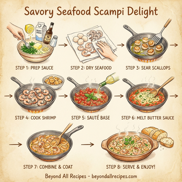 Savory Seafood Scampi Delight instructions