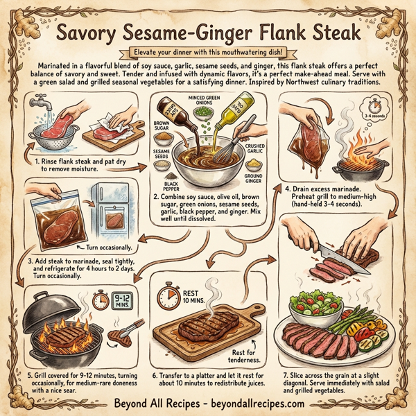 Savory Sesame-Ginger Flank Steak instructions