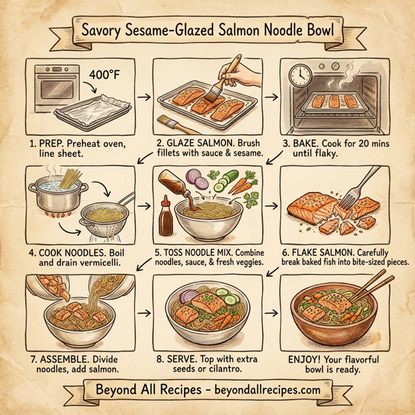 Savory Sesame-Glazed Salmon Noodle Bowl instructions