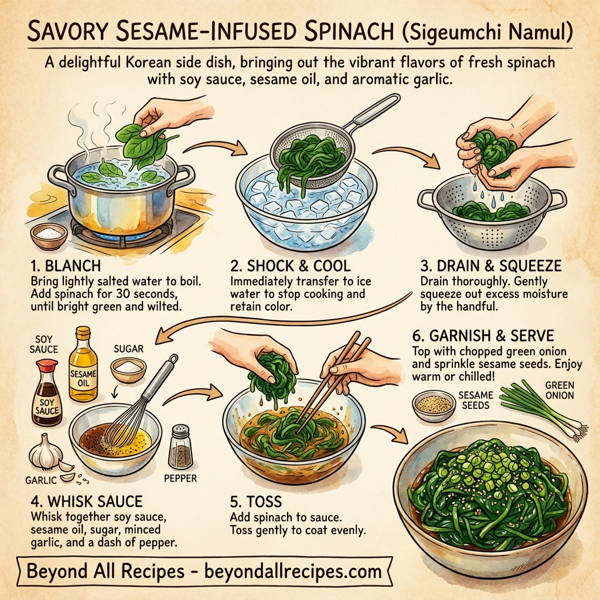 Savory Sesame-Infused Spinach instructions