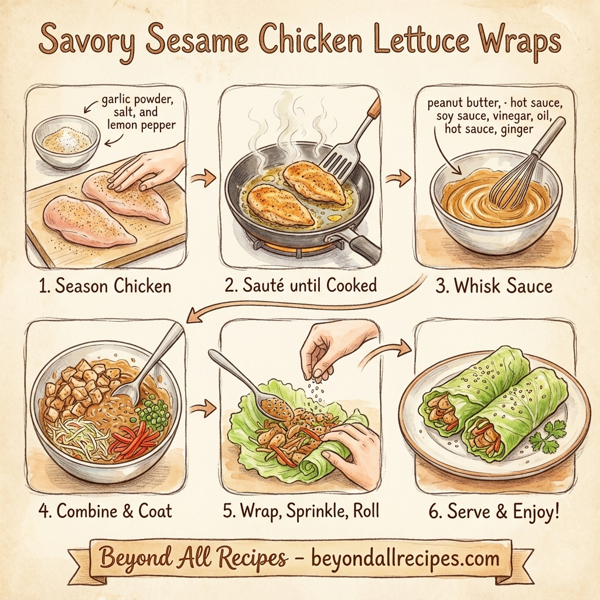 Savory Sesame Chicken Lettuce Wraps instructions