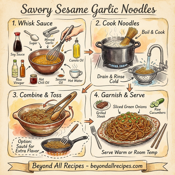 Savory Sesame Garlic Noodles instructions