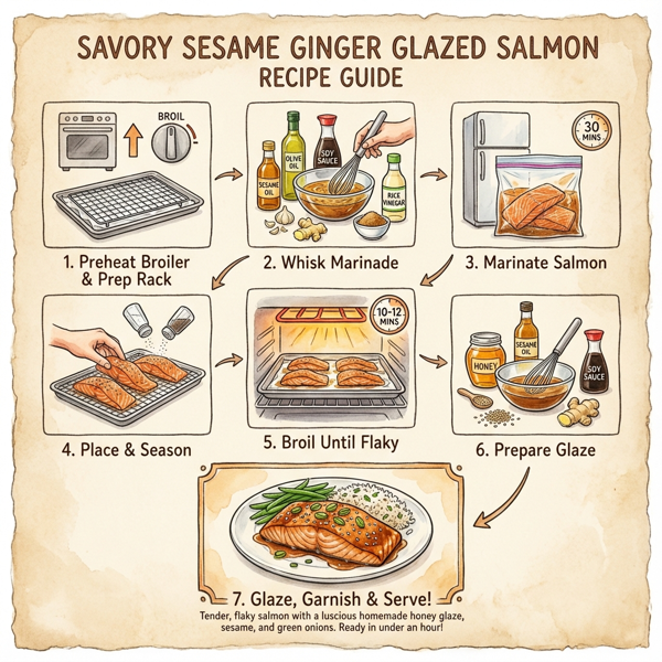 Savory Sesame Ginger Glazed Salmon instructions