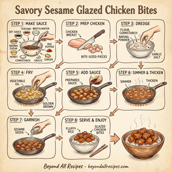 Savory Sesame Glazed Chicken Bites instructions