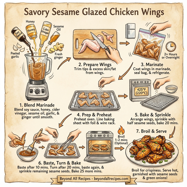 Savory Sesame Glazed Chicken Wings instructions