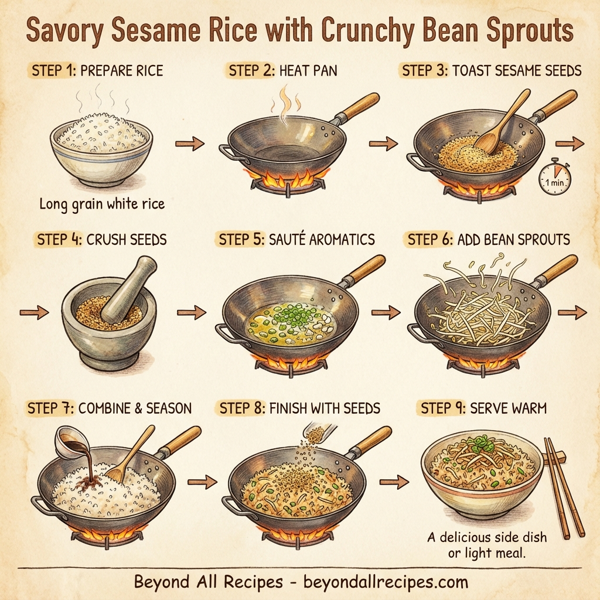 Savory Sesame Rice with Crunchy Bean Sprouts instructions
