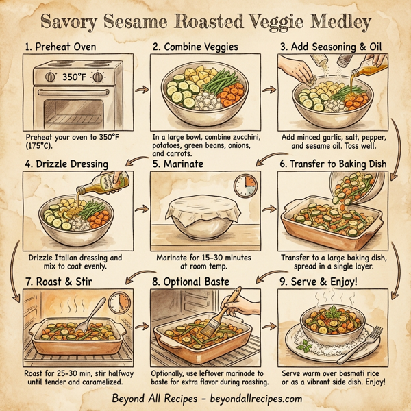 Savory Sesame Roasted Veggie Medley instructions