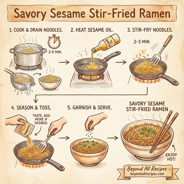 Savory Sesame Stir-Fried Ramen instructions