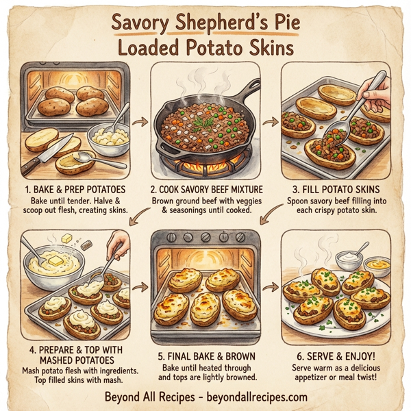Savory Shepherd's Pie Loaded Potato Skins instructions