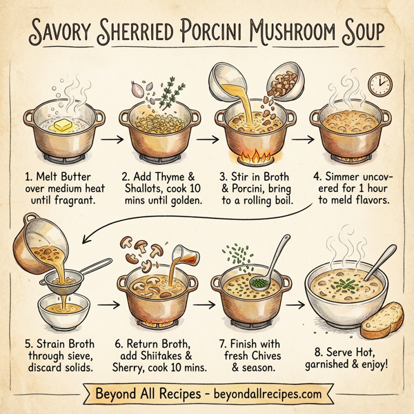 Savory Sherried Porcini Mushroom Soup instructions