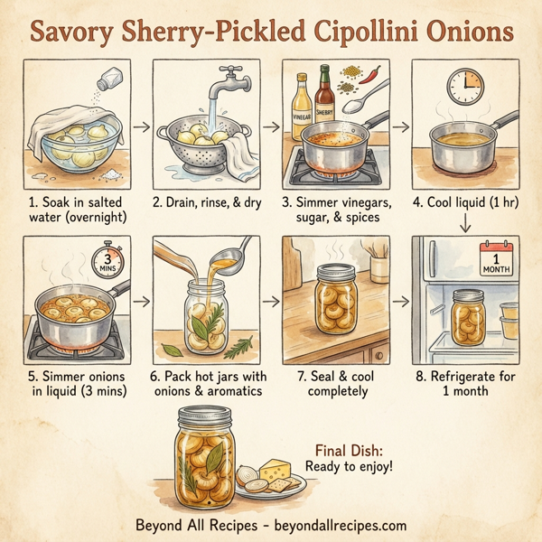 Savory Sherry-Pickled Cipollini Onions instructions
