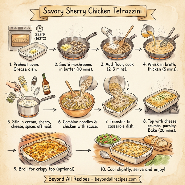 Savory Sherry Chicken Tetrazzini instructions