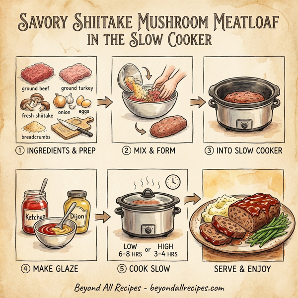 Savory Shiitake Mushroom Meatloaf in the Slow Cooker instructions