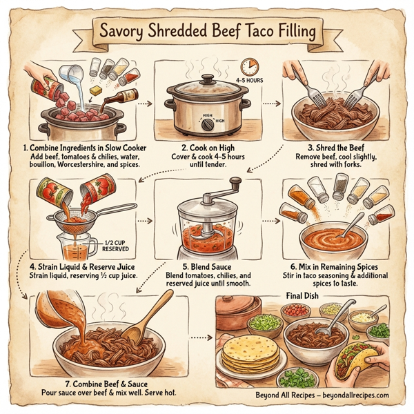 Savory Shredded Beef Taco Filling instructions