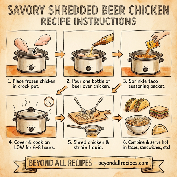 Savory Shredded Beer Chicken instructions