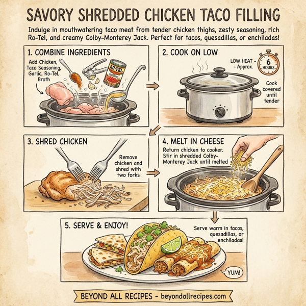 Savory Shredded Chicken Taco Filling instructions