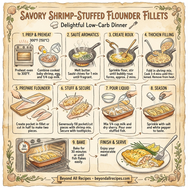 Savory Shrimp-Stuffed Flounder Fillets instructions