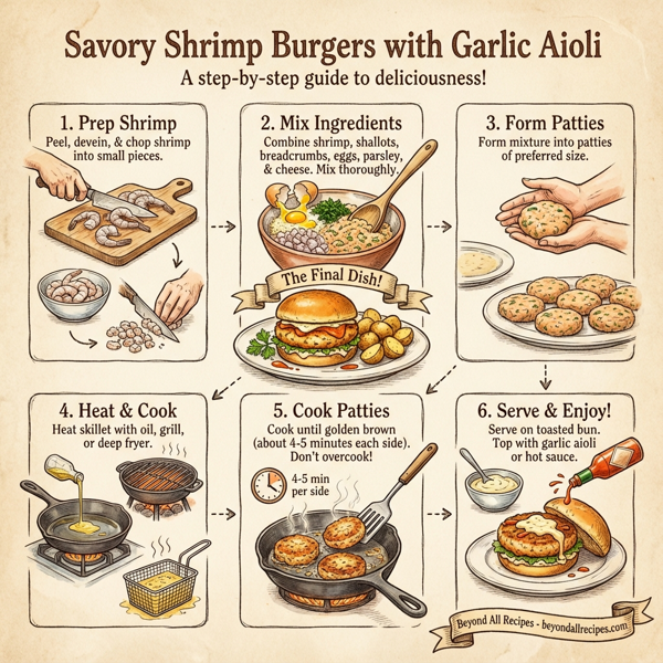 Savory Shrimp Burgers with Garlic Aioli instructions