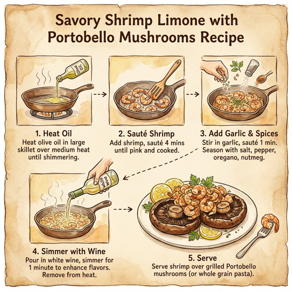 Savory Shrimp Limone with Portobello Mushrooms instructions