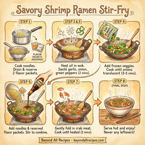 Savory Shrimp Ramen Stir-Fry instructions