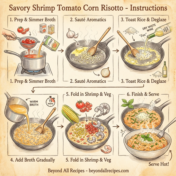 Savory Shrimp Tomato Corn Risotto instructions