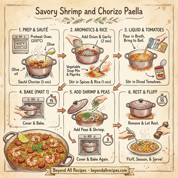 Savory Shrimp and Chorizo Paella instructions