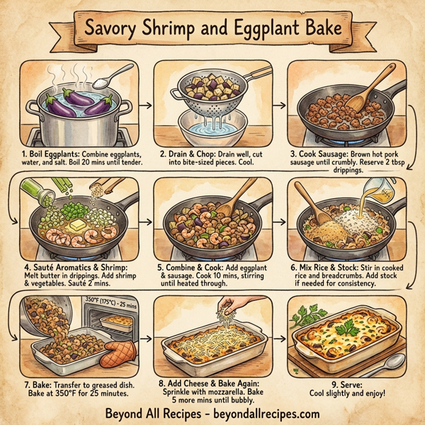Savory Shrimp and Eggplant Bake instructions