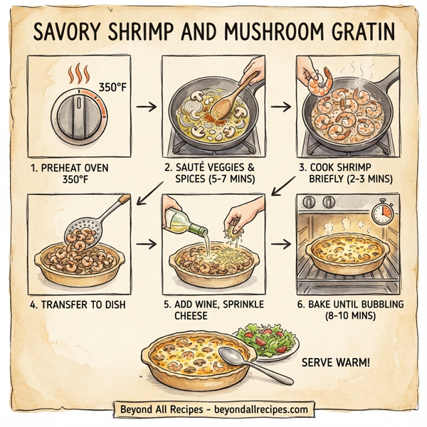 Savory Shrimp and Mushroom Gratin instructions