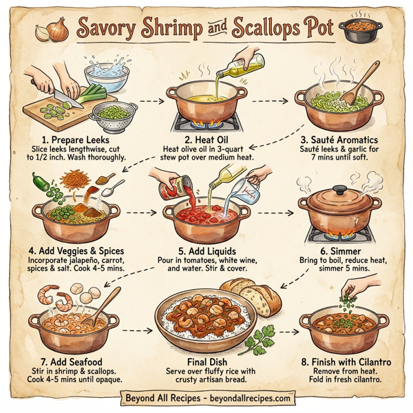 Savory Shrimp and Scallops Pot instructions