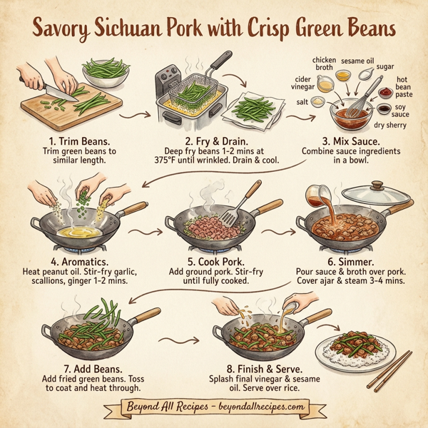 Savory Sichuan Pork with Crisp Green Beans instructions