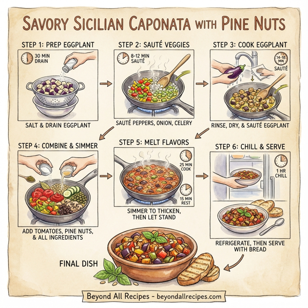 Savory Sicilian Caponata with Pine Nuts instructions