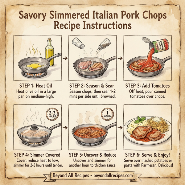 Savory Simmered Italian Pork Chops instructions