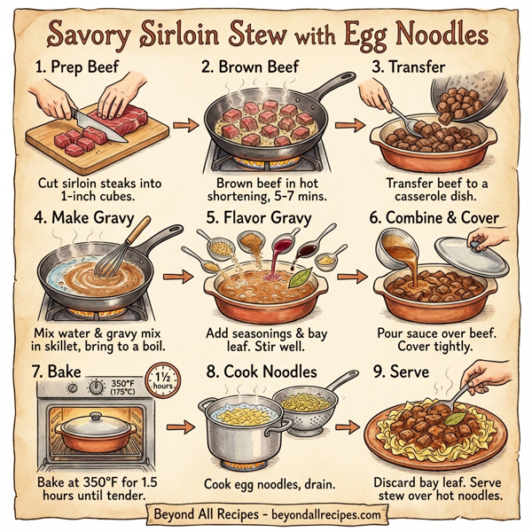 Savory Sirloin Stew with Egg Noodles instructions